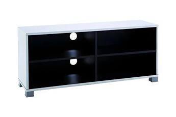 meubles tv demeyere 453218 banc tv blanc/noir 101 cm