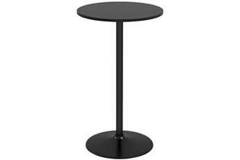 table haute homcom table de bar ronde style contemporain dim. 60l x 60l x 102h cm noir
