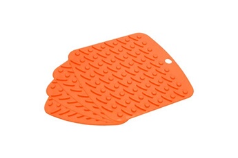 sourcing map 4pcs ronde silicone sous-plat tapis pour table napperons, orange