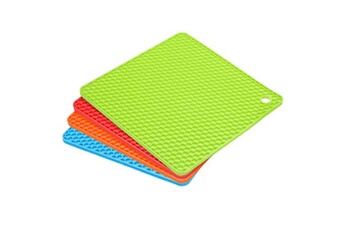 sourcing map 4pcs silicone tapis table napperon pour comptoir, orange/rouge/bleu/vert