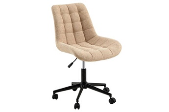 fauteuil de bureau idimex chaise de bureau talia, en tissu beige