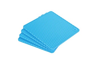 sourcing map 4pcs silicone sous-plat tapis pour cuisine table napperons, bleu