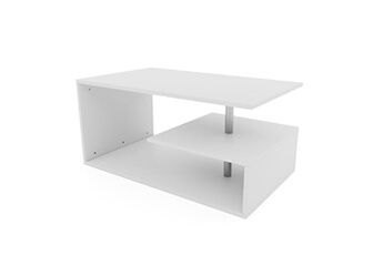 table basse miadomodo  table basse - multi-niveaux, 90x50x41 cm, fonctionnel, design moderne, blanc - table centrale pour salon,table d'appoint, table à thé, table de