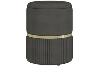 tabouret bas homcom pouf repose-pied tabouret design avec coffre de rangement velours côtelé acier brossé doré