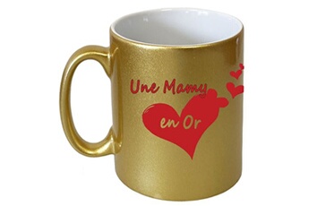 tasse et mugs generique cbkreation tasse dorée en céramique une mamy en or par cbkreation