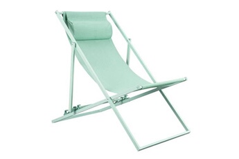 chaise longue - transat generique transat chilienne paros structure en acier l 63 p 104 h 85 cm céladon vert