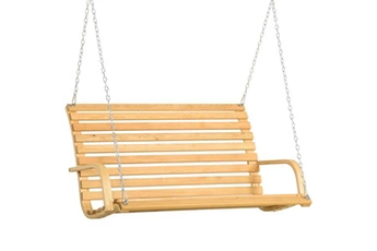 fauteuil suspendu outsunny banc suspendu 2 places balancelle de jardin en bois - chaînes incluses