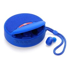 Enceinte sans fil YONIS Enceinte Bluetooth 2-en-1 & Casque Sans Fil Autonomie 10m Fonction Mains-Libres FM Bleu