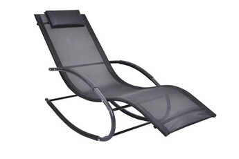 chaise longue - transat vente-unique.com bain de soleil - anthracite - lombok de mylia