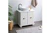 Idimex Meuble sous lavabo COLMAR meuble de rangement salle de bain meuble, sous vasque avec 2 portes, en pin massif lasuré blanc photo 4
