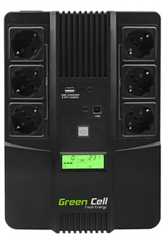 Onduleur OZZZO Green Cell AiO - Onduleur - CA 220/230/240 V - 480 Watt - 800 VA - 9 Ah - USB - connecteurs de sortie : 6