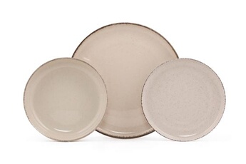 vaisselle vente-unique.com service vaisselle en porcelaine 18 pièces - crème - sancha