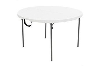 table piable blanc 122 x 73,5 x 122 cm acier plastique