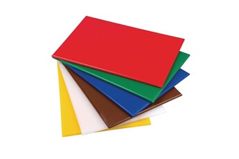 planche à découper materiel ch pro planche polyéthylène 600 x 450 mm haute densité rouge hygiplas