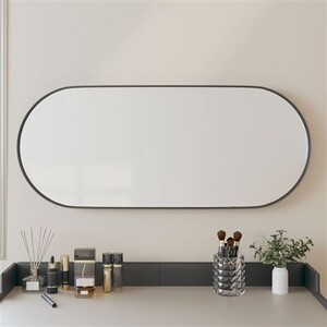 Miroir de décoration vidaXL Miroir mural Noir 25x60 cm Ovale | Darty