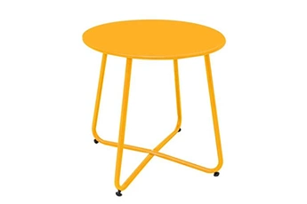 table de jardin bigbuy table d'appoint luna acier 45 x 45 cm moutarde