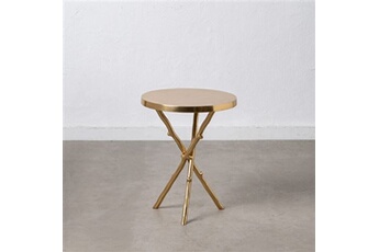 table de jardin bigbuy table d'appoint doré métal aluminium 41 x 41 x 52 cm