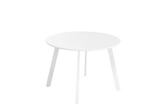 table de jardin bigbuy table d'appoint marzia 60 x 60 x 42 cm acier blanc