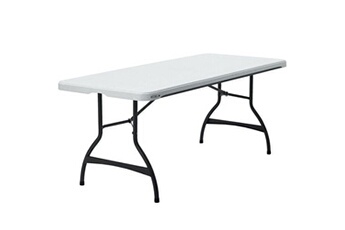 table de jardin lifetime table piable blanc acier plastique 182 x 73,5 x 76 cm