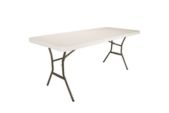 table piable blanc 185 x 74 x 76 cm acier plastique