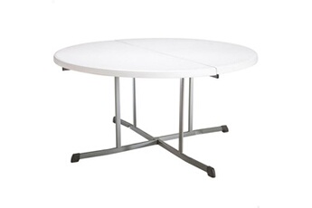 table de jardin lifetime table d'appoint blanc 152 x 75,5 x 152 cm acier plastique