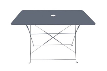 table de jardin chalet & jardin table rectangulaire d'extérieur pliante bistro en acier - gris