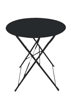 table de jardin chalet & jardin table ronde d'extérieur pliante bistro en acier - noir