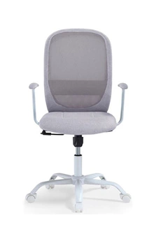 fauteuil de bureau pegane fauteuil de bureau pivotant coloris blanc, gris perle - longueur 64 x profondeur 64 x hauteur 98 - 110 cm - -