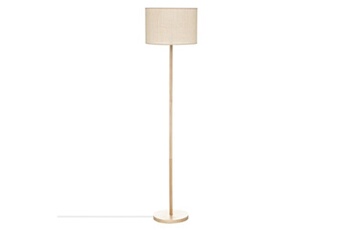lampe à poser pegane lampe à poser, lampadaire droit en bois de pin coloris beige - diamètre 36 x hauteur 150 cm - -