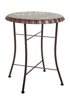 table haute pegane table de bar, table haute ronde en métal multicolore - diamètre 60 x hauteur 71 cm - -