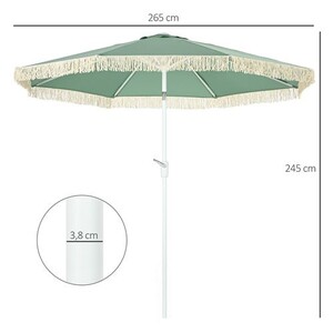 Outsunny Parasol Inclinable Rond en Alu et Fibre de Verre 2.6 x 2.35m Crème Outsunny Parasol Inclinable Rond en Alu et Fibre de Verre 2.6 x 2.35m Crème