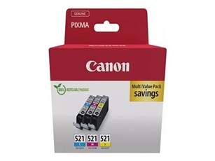Pack De 3 Cartouches Cyan + + Jaune Canon Cli 521 C Y Canon - vue 4