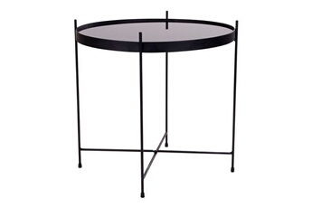 table basse lisa design glina - table basse - métal et verre - 48 cm - noir