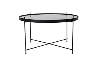 table basse lisa design glina - table basse - métal et verre - 70 cm - noir