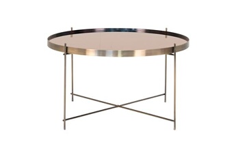 table basse lisa design glina - table basse - métal et verre - 70 cm - doré