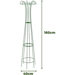 Treillis Obélisque En Acier Pour Plantes Grimpantes - 40 Cm De Diamètre, 160 Cm De Hauteur