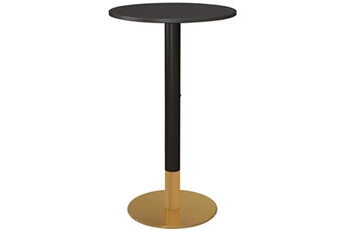 table haute homcom table de bar ronde table bistro mange-debout style contemporain noir