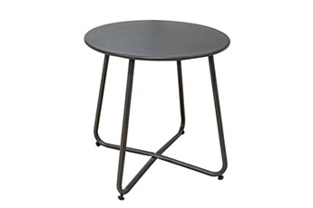 table de jardin bigbuy table d'appoint luna acier graphite 45 x 45 cm