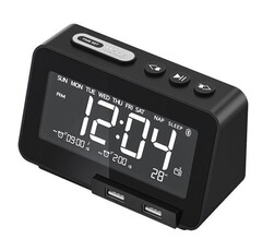 Enceinte sans fil YONIS EnceinteRadio FM Réveil Bluetooth 5.0 Chargeur USB Haut-Parleur Puissant 5W Noir