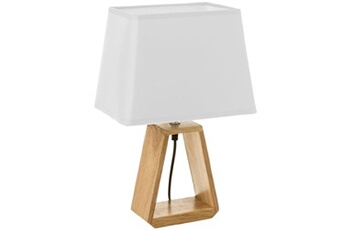 lampe à poser unimasa grande lampe de table en bois esprit scandinave - 41 x 26 x 15 cm