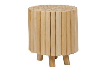 table d'appoint meubletmoi tabouret / table d'appoint d. 40 cm en bois de teck naturel - dawson