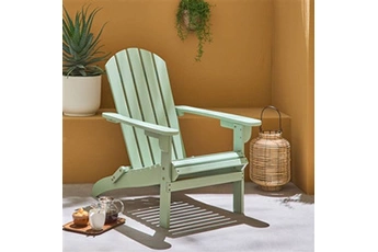 fauteuil de jardin sweeek fauteuil de jardin en bois - adirondack salamanca vert de gris- eucalyptus chaise de terrasse retro siège de plage
