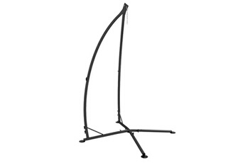 hamac extérieur outsunny support fauteuil suspendu - pied fauteuil suspendu - h. 215 cm - charge max. reco. 130 kg - métal noir