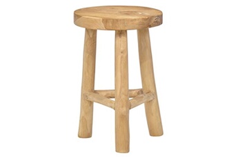 table d'appoint meubletmoi tabouret / table d'appoint d. 30 cm en bois de teck naturel - toby