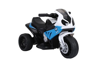 véhicule électrique pour enfant bmw moto electrique s1000 pour enfant - 25w - 3 roues, système audio et phares fonctionnels - bleu