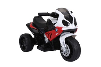 véhicule électrique pour enfant bmw moto electrique s1000 pour enfant - 25w - 3 roues, système audio et phares fonctionnels - rouge