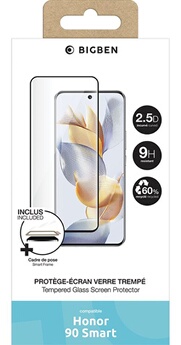 Protection d'écran 2 5D en verre trempé BigBen Connected pour Honor 90 Smart GRS + SmartFrame