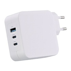 T'nB - Adaptateur secteur - GaN - 100 Watt - 5 A - PD, QC - 2 connecteurs de sortie (USB-C, USB type A) - sur le câble : USB-C - blanc