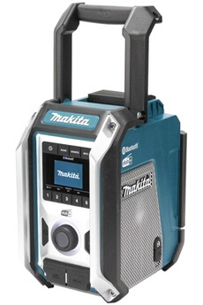 Radio Makita Radio de chantier DAB, DAB+ AUX, Bluetooth, USB protégé contre les projections deau, résistant aux coups turquoise, noir, argent