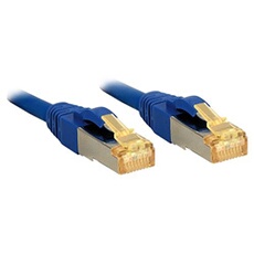 47277 RJ45 Câble réseau, câble patch CAT 6a (câble brut CAT 7) S/FTP 1.00 m bleu avec cliquet dencastrement